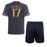 Dětský Fotbalový dres Real Madrid Lucas Vazquez #17 2023-24 Venkovní Krátký Rukáv (+ trenýrky)